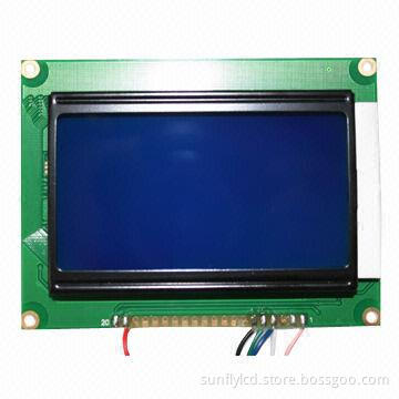 128x64 Graphic LCD Module, Yellow-green LED Backlight